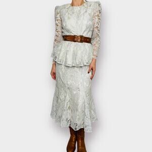 Vintage 80s Patra Lace Skirt Set